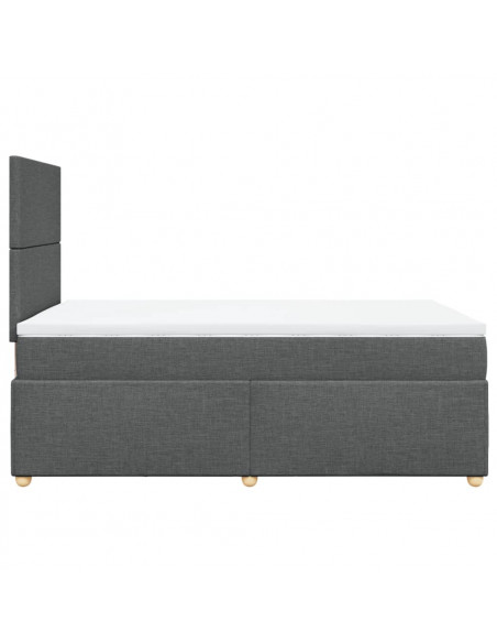 Giroletto a Molle con Materasso Grigio Scuro 120x200 cm Tessuto