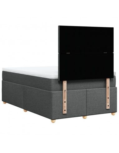 Giroletto a Molle con Materasso Grigio Scuro 120x200 cm Tessuto