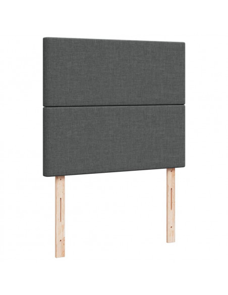 Giroletto a Molle con Materasso Grigio Scuro 120x200 cm Tessuto