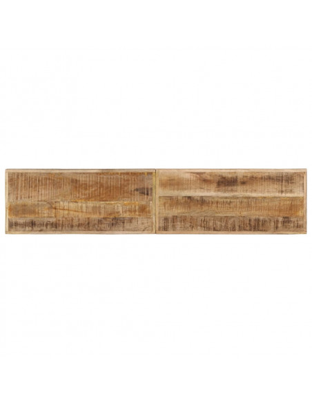 Panca 160 cm in Legno Massello di Mango Grezzo e Acciaio