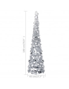 Albero di Natale Artificiale Apribile Argento 180 cm PET