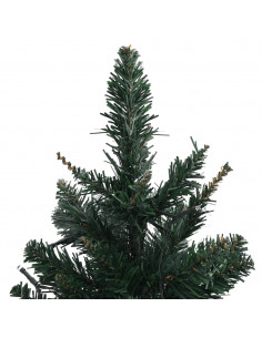 Albero di Natale Preilluminato con Palline Verde 60 cm