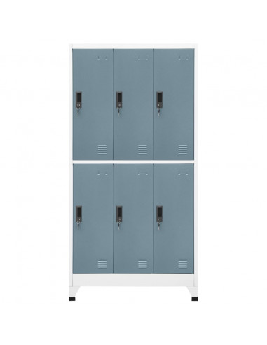 Armadietto Grigio Chiaro e Scuro 90x45x180 cm in Acciaio