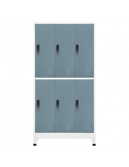 Armadietto Grigio Chiaro e Scuro 90x45x180 cm in Acciaio
