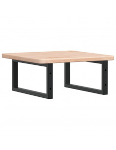 Ripiano a Parete per Lavabo in Acciaio e Massello di Rovere