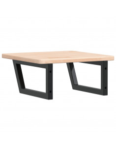 Ripiano a Parete per Lavabo in Acciaio e Massello di Rovere