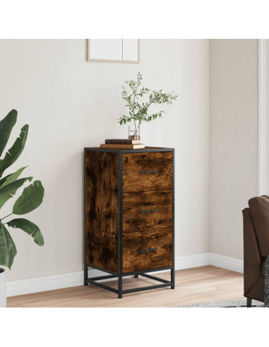 Credenza Rovere Fumo 35,5x35x76 cm in Truciolato