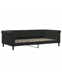 Divano Letto con Letto Estraibile Nero 100x200 cm in Velluto