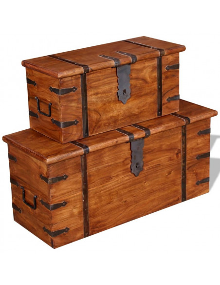 Set Bauli 2 pz in Legno Massello