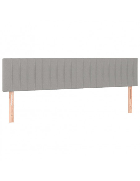 Testiera a LED Grigio Chiaro 180x5x78/88 cm in Tessuto
