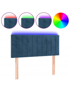 Testiera a LED Blu Scuro 100x5x78/88 cm in Velluto 2