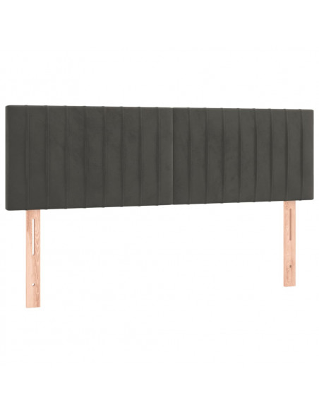 Testiera a LED Grigio Scuro 144x5x78/88 cm in Velluto