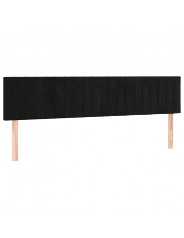 Testiera a LED Nera 180x5x78/88 cm in Velluto