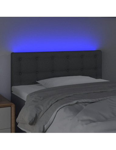 Testiera a LED Grigio Scuro 80x5x78/88 cm in Tessuto