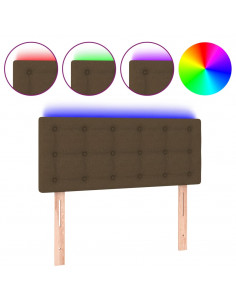 Testiera a LED Marrone Scuro 80x5x78/88 cm in Tessuto 2