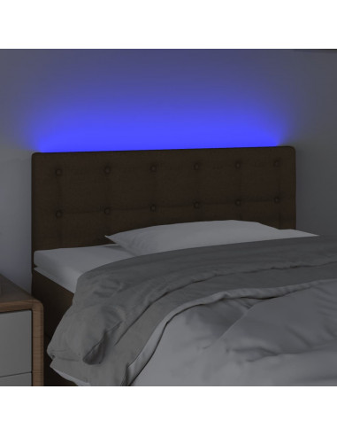 Testiera a LED Marrone Scuro 80x5x78/88 cm in Tessuto