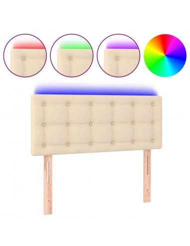 Testiera a LED Crema 80x5x78/88 cm in Tessuto