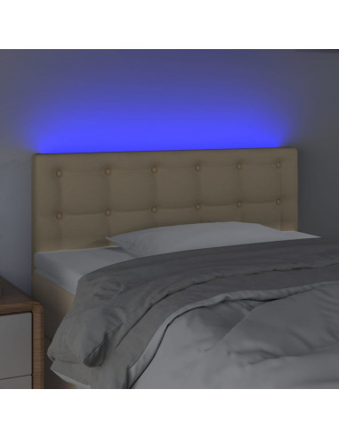 Testiera a LED Crema 90x5x78/88 cm in Tessuto