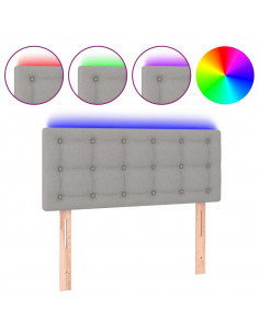 Testiera a LED Grigio Chiaro 100x5x78/88 cm in Tessuto 2