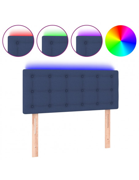 Testiera a LED Blu 100x5x78/88 cm in Tessuto