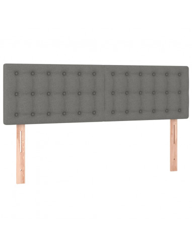 Testiera a LED Grigio Scuro 144x5x78/88 cm in Tessuto