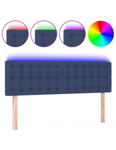 Testiera a LED Blu 144x5x78/88 cm in Tessuto 2