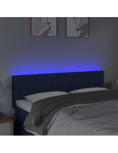 Testiera a LED Blu 144x5x78/88 cm in Tessuto