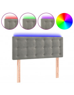 Testiera a LED Grigio Chiaro 80x5x78/88 cm in Velluto 2