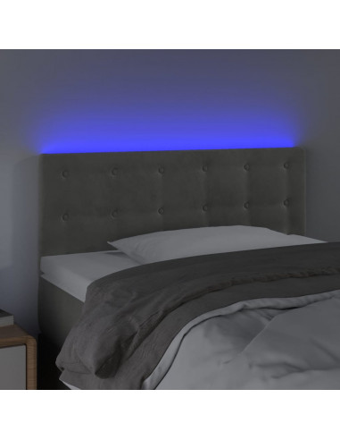 Testiera a LED Grigio Chiaro 80x5x78/88 cm in Velluto