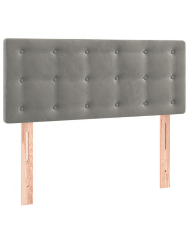 Testiera a LED Grigio Chiaro 100x5x78/88 cm in Velluto