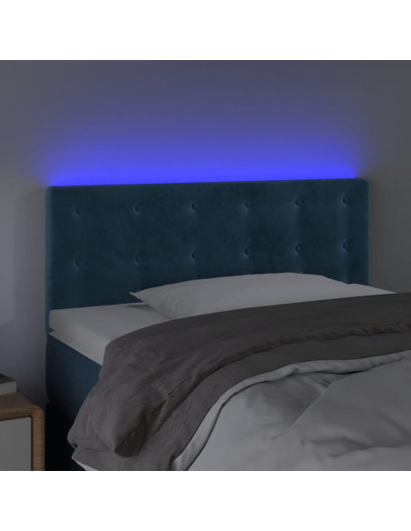 Testiera a LED Blu Scuro 100x5x78/88 cm in Velluto