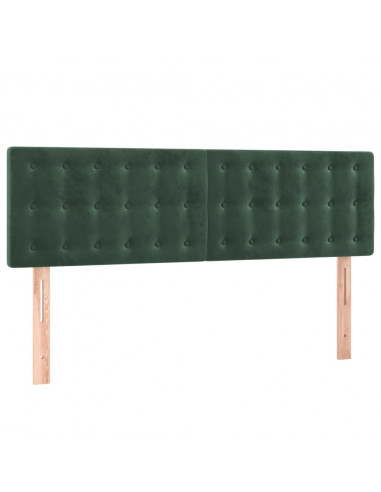 Testiera a LED Verde Scuro 144x5x78/88 cm in Velluto