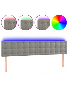 Testiera a LED Grigio Chiaro 160x5x78/88 cm in Velluto 2