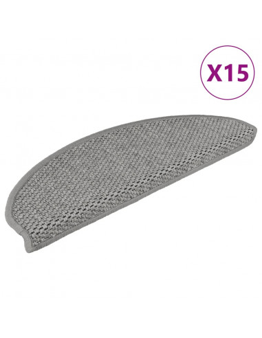 Tappeti Autoadesivi Scale Aspetto Sisal 15 pz 65x21x4 cm Talpa