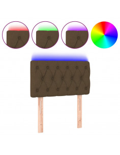 Testiera a LED Marrone Scuro 80x7x78/88 cm in Tessuto 2