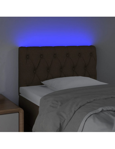 Testiera a LED Marrone Scuro 80x7x78/88 cm in Tessuto