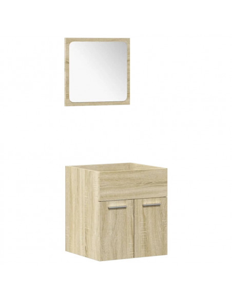Set Mobili da Bagno 4 pz Rovere Sonoma in Legno Multistrato