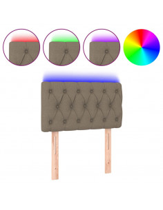 Testiera a LED Tortora 80x7x78/88 cm in Tessuto 2