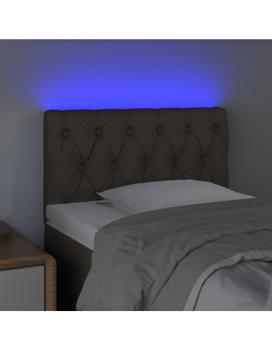 Testiera a LED Tortora 80x7x78/88 cm in Tessuto