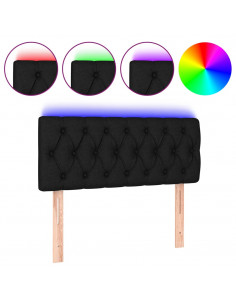 Testiera a LED Nera 90x7x78/88 cm in Tessuto 2