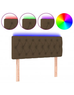 Testiera a LED Marrone Scuro 90x7x78/88 cm in Tessuto 2