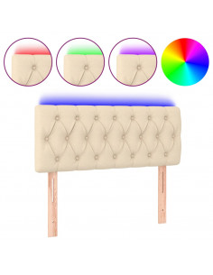 Testiera a LED Crema 90x7x78/88 cm in Tessuto 2