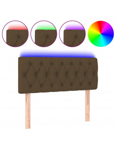 Testiera a LED Marrone Scuro 100x7x78/88 cm in Tessuto 2