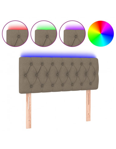 Testiera a LED Tortora 100x7x78/88 cm in Tessuto
