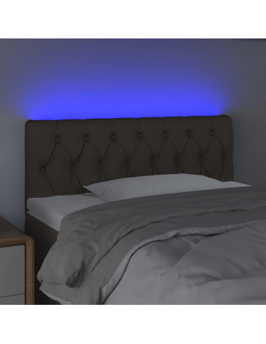 Testiera a LED Tortora 100x7x78/88 cm in Tessuto
