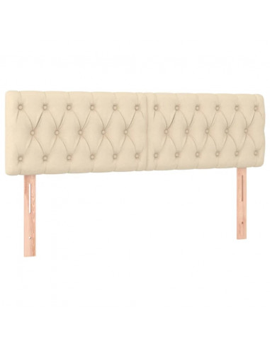 Testiera a LED Crema 144x7x78/88 cm in Tessuto