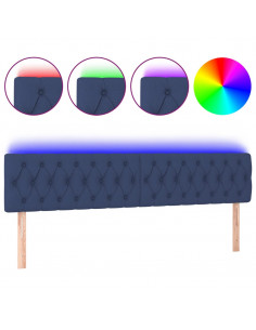 Testiera a LED Blu 180x7x78/88 cm in Tessuto 2