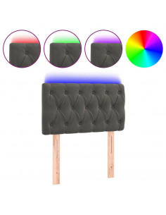 Testiera a LED Grigio Scuro 80x7x78/88 cm in Velluto 2