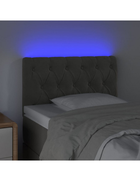 Testiera a LED Grigio Scuro 80x7x78/88 cm in Velluto