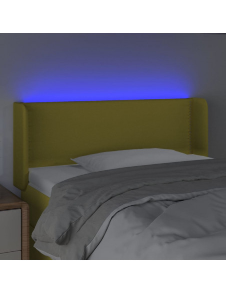 Testiera a LED Verde 103x16x78/88 cm in Tessuto